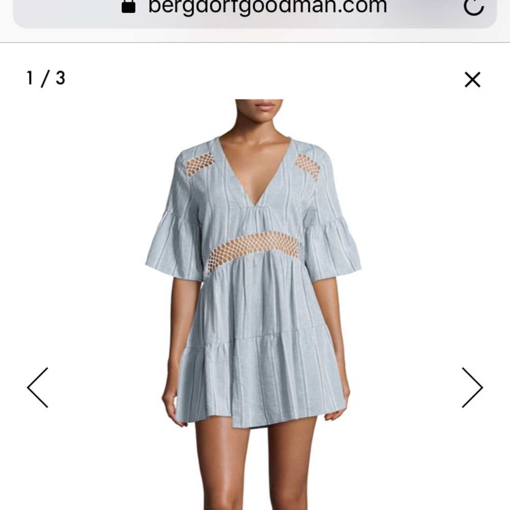Suboo striped blue and white denim mini dress